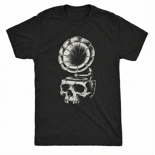 Skullophone Tee Black Mockup