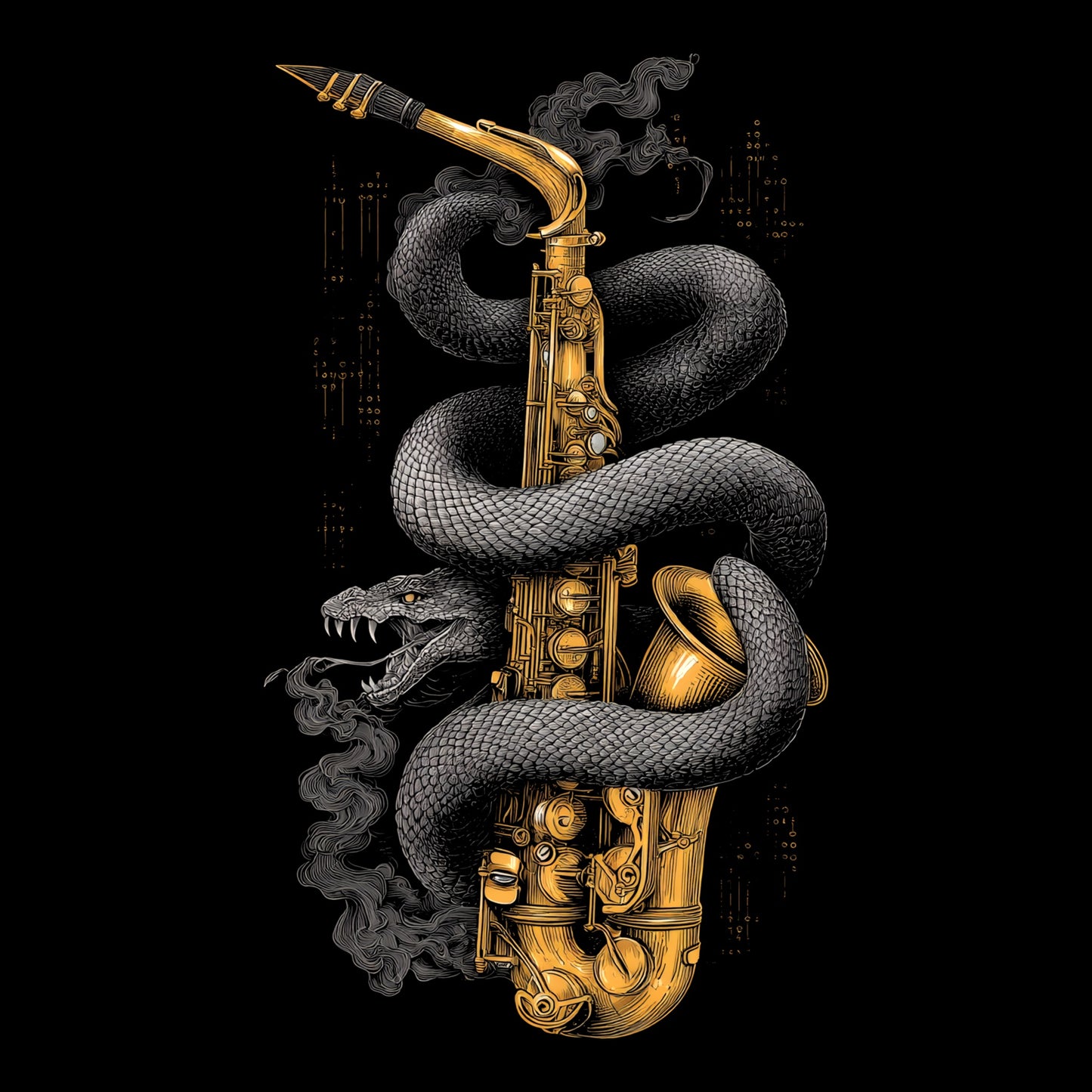 Snake Sax T-Shirt Design