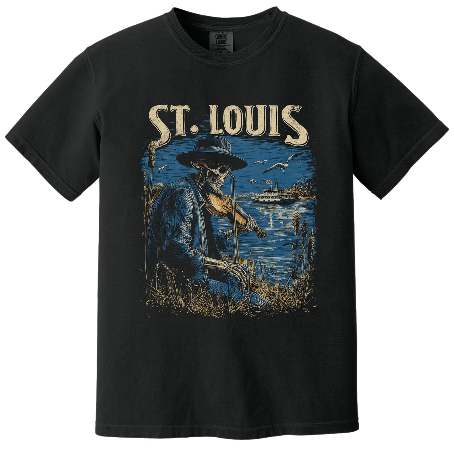 Stl Fiddler Tee | Comfort Colors® 1717 Black