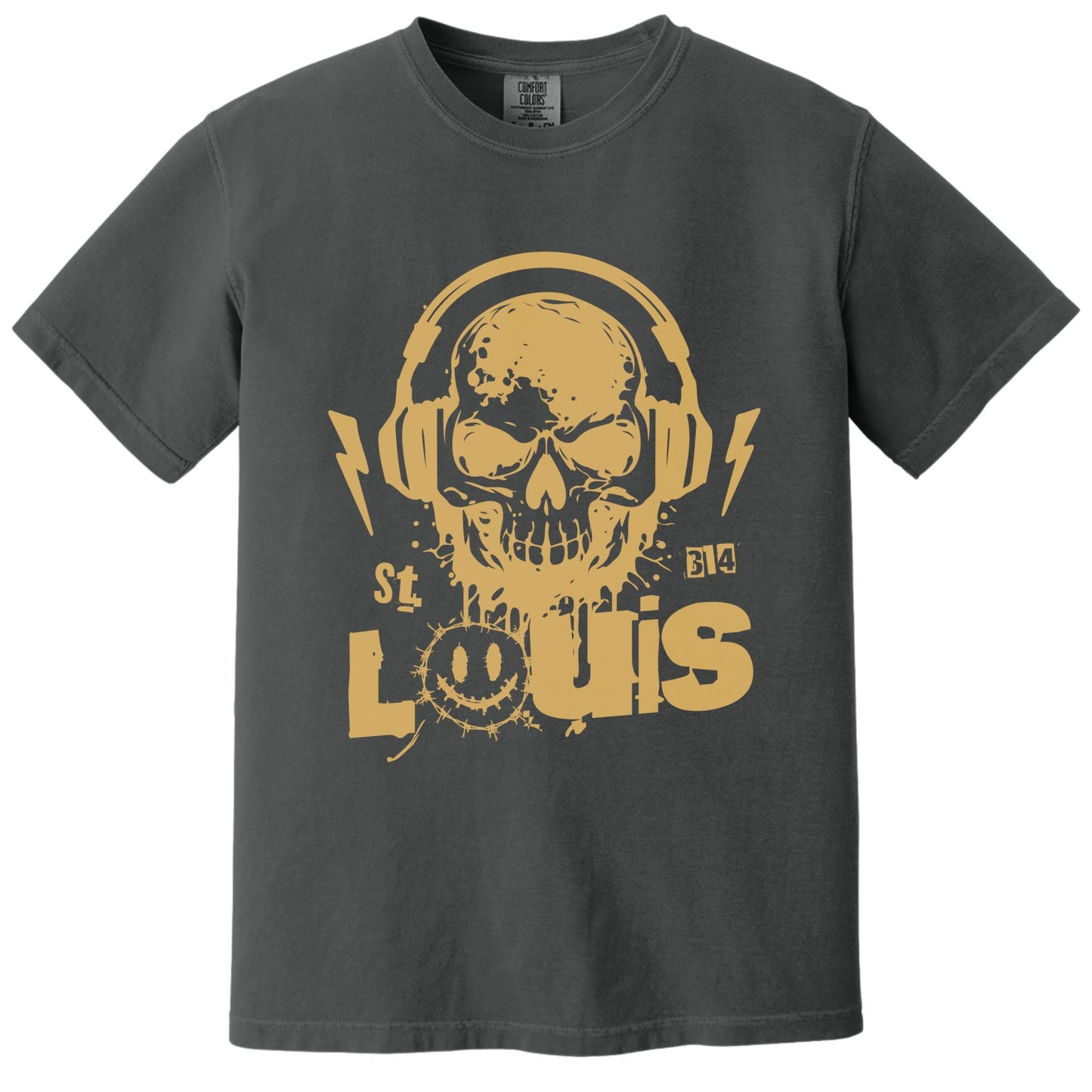 Stl Smiley Tee | Comfort Colors® 1717 Graphite