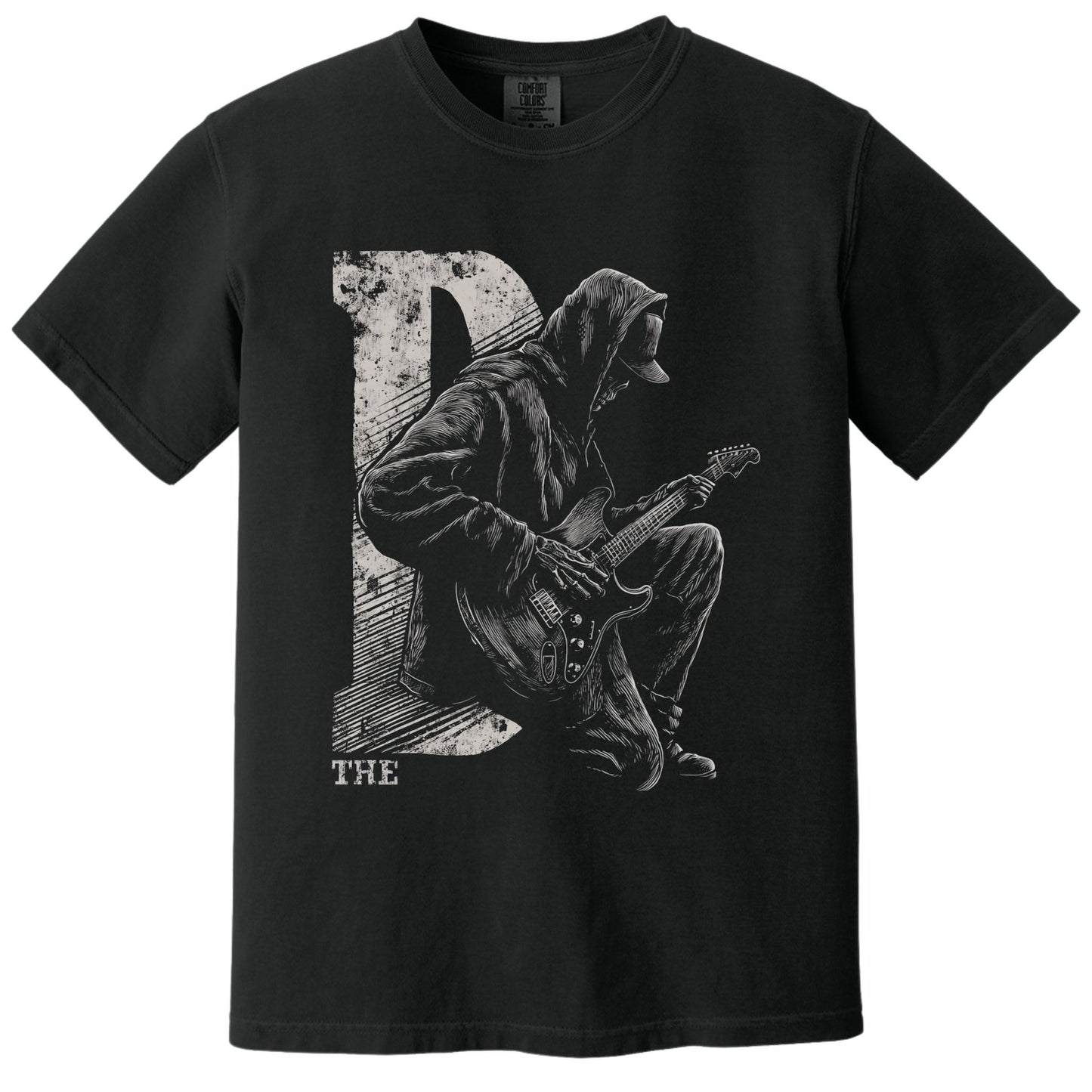 The D Guitarist Tee | Comfort Colors® 1717 Black