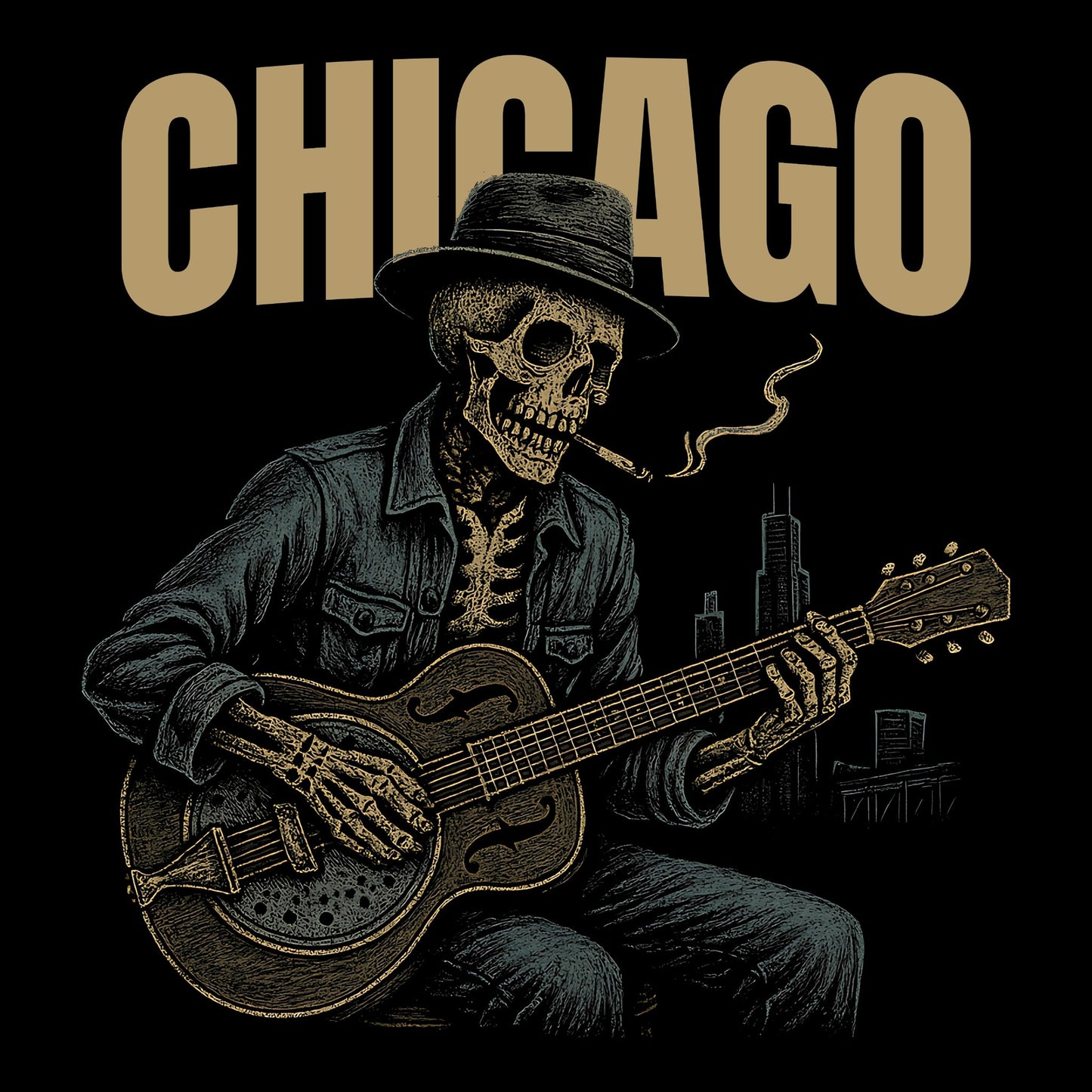 Chicago Tour T-Shirt Design Closeup