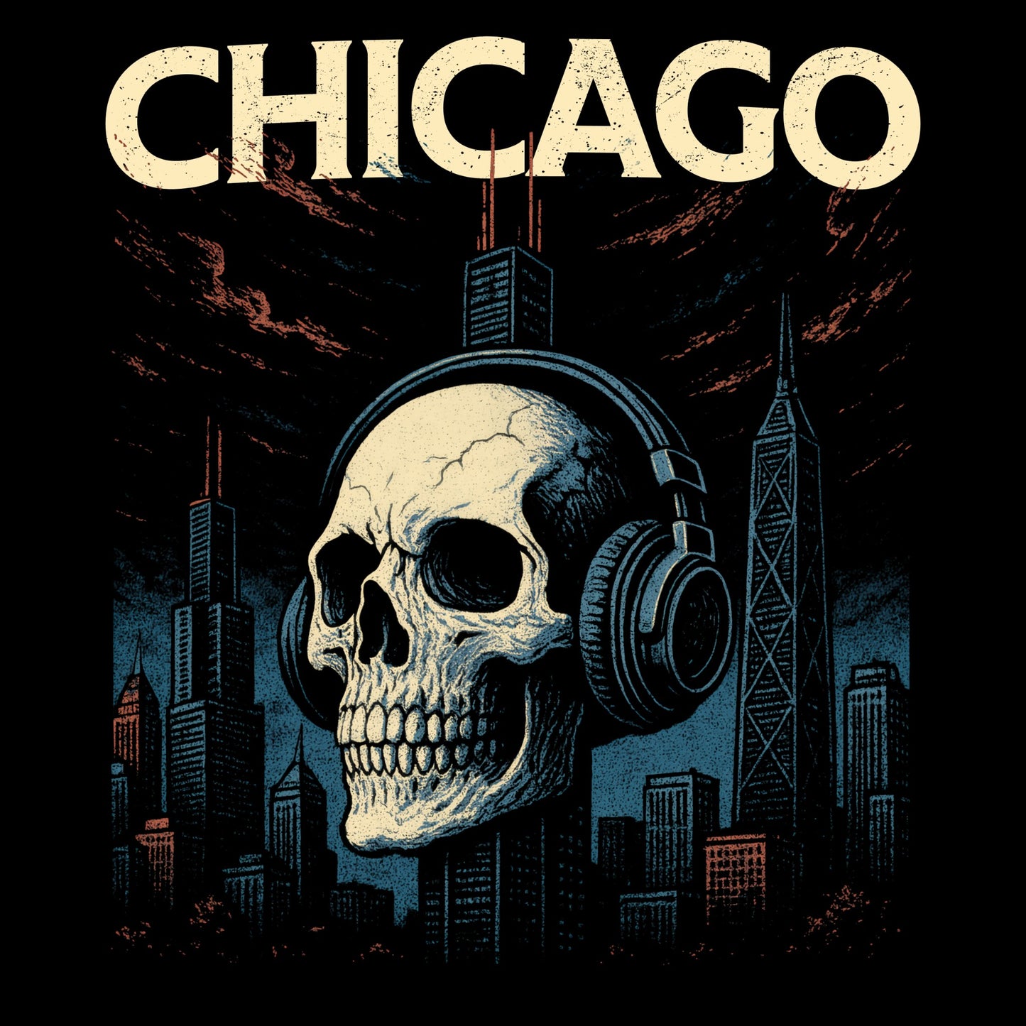 Chicago Impaled Skull T-Shirt