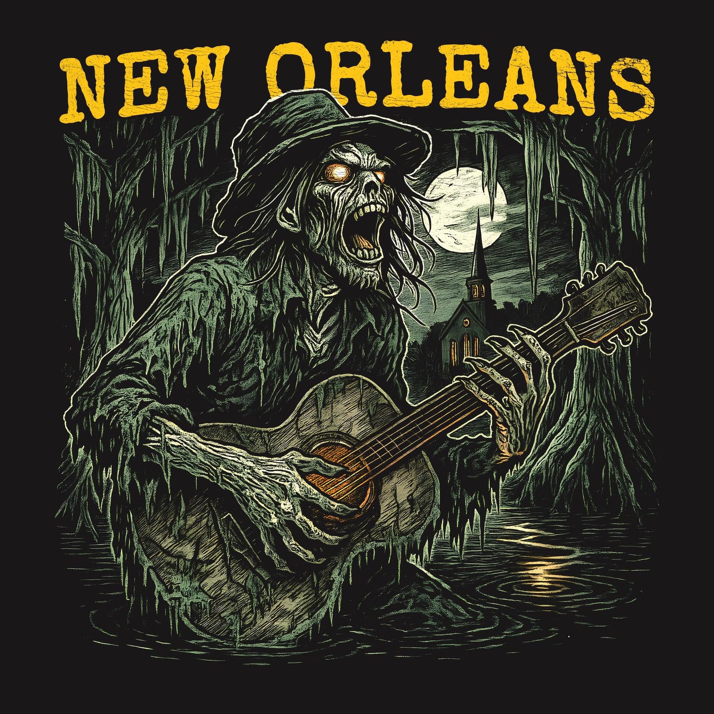 New Orleans Howler T-Shirt Design Closeup