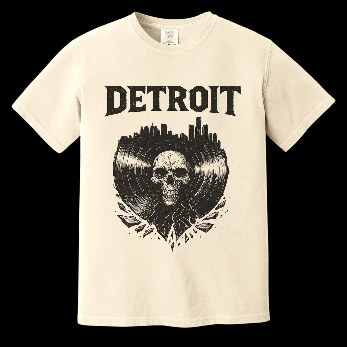 Detroit Vinyl T-Shirt | Comfort Colors® 1717 Ivory