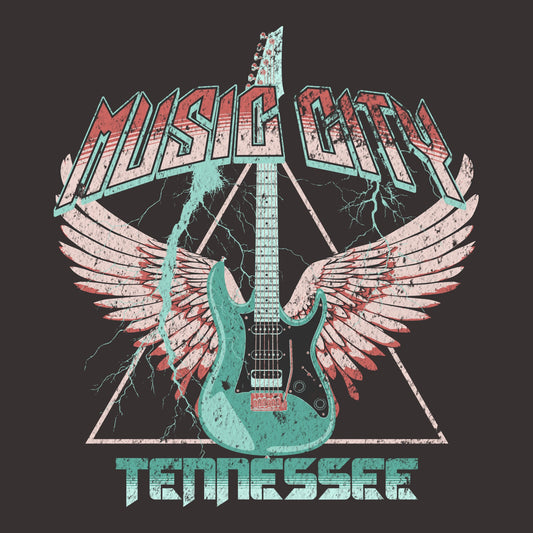 Flying Guitar Tee Design Graphite