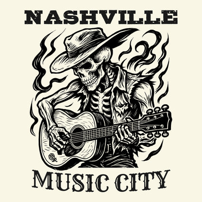 Nashville Music City T-Shirt Design Natural