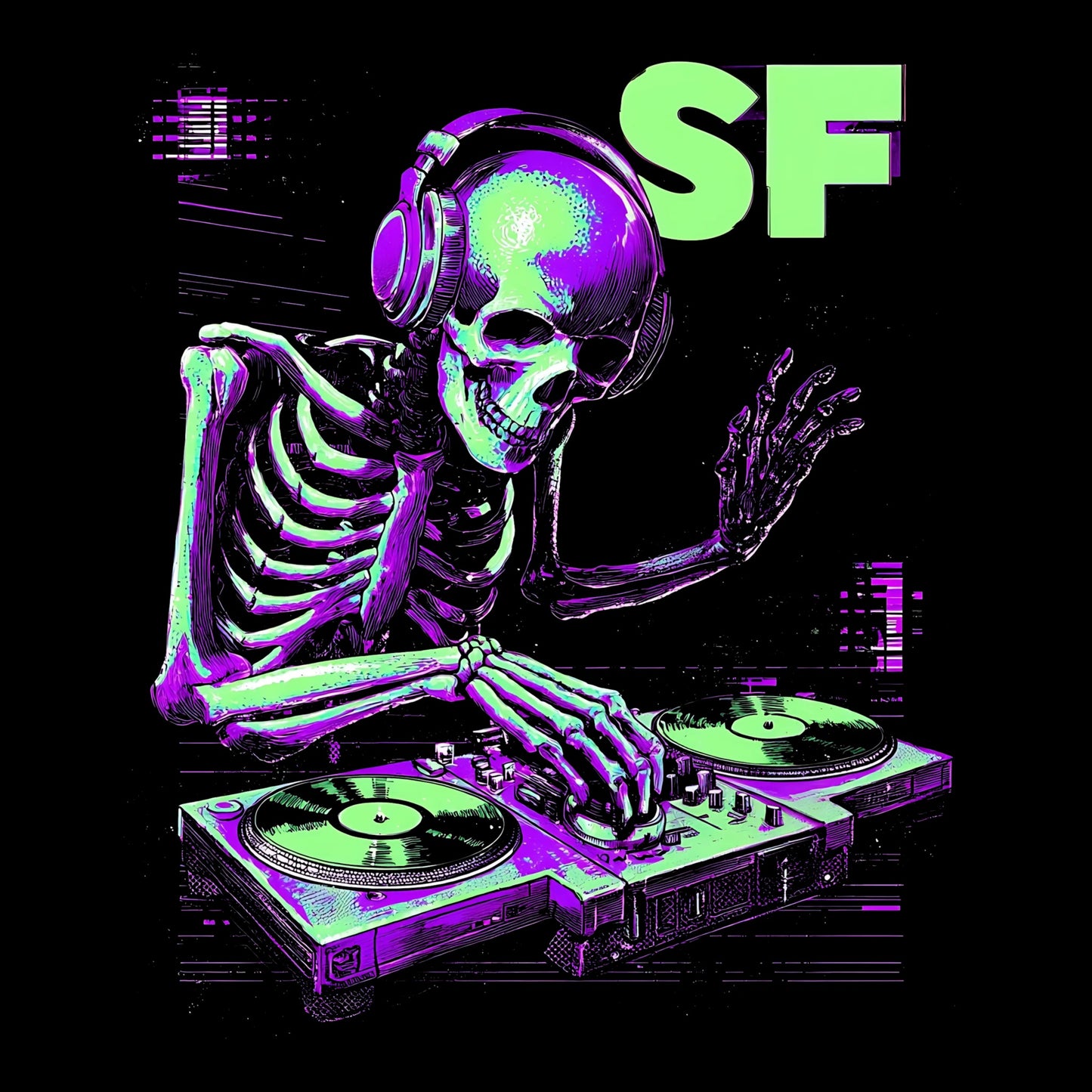 SF DJ T-Shirt Design Black