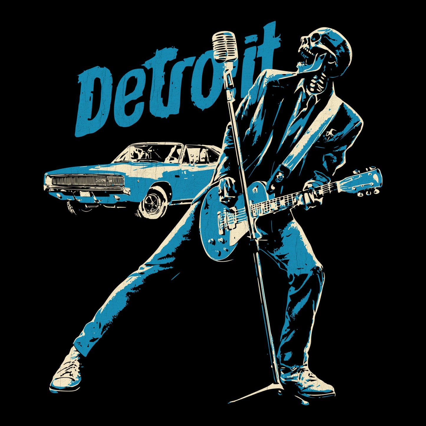 Detroit Scream Tee Design Black