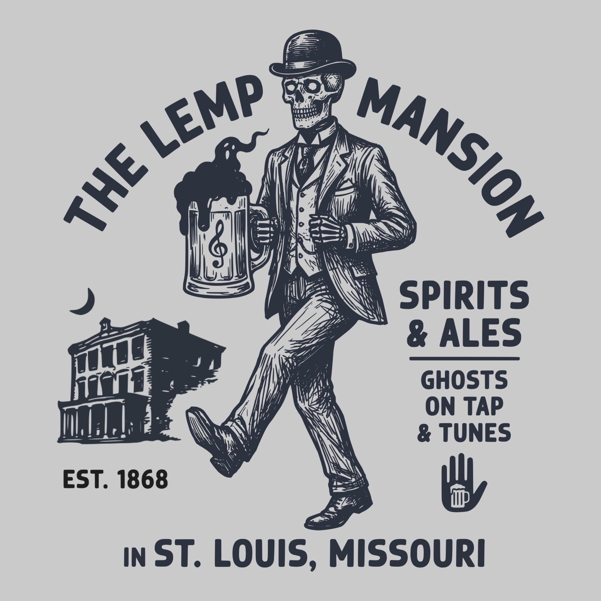 Stl Mansion Tee Design Sport Grey