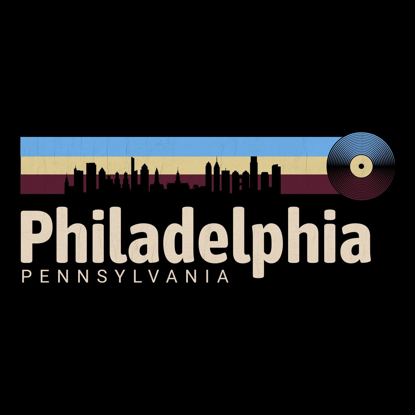 Retro Philly Tee Design Black