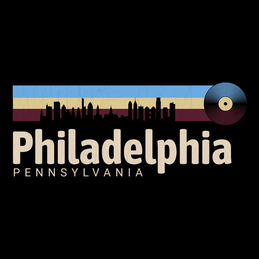 Retro Philly Tee Design Black