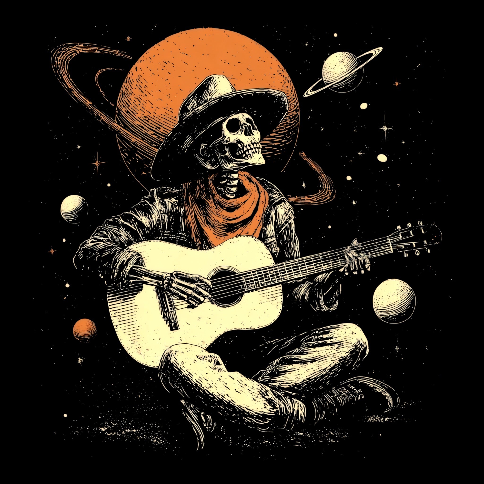 Space Streetwear – Cosmic Cowboy Music T Shirt