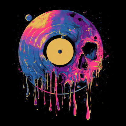 Vinyl Skull T-Shirt Design Black