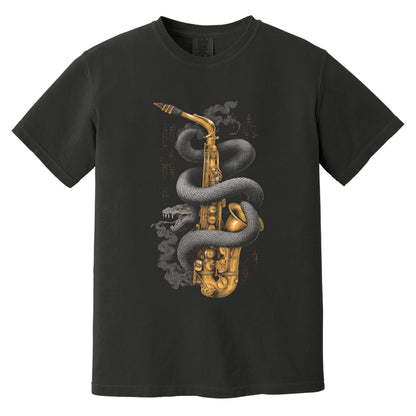 Snake Sax T-Shirt | Comfort Colors® 1717 Black