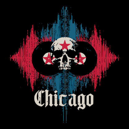 Chicago Flag T-Shirt Design Black