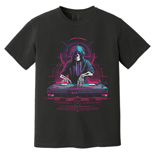Rave DJ Skeleton T-Shirt | Comfort Colors® 1717 Black