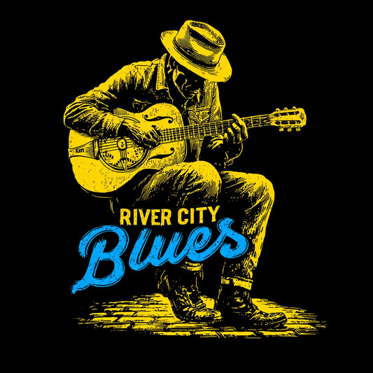 River City Blues Tee Design Black