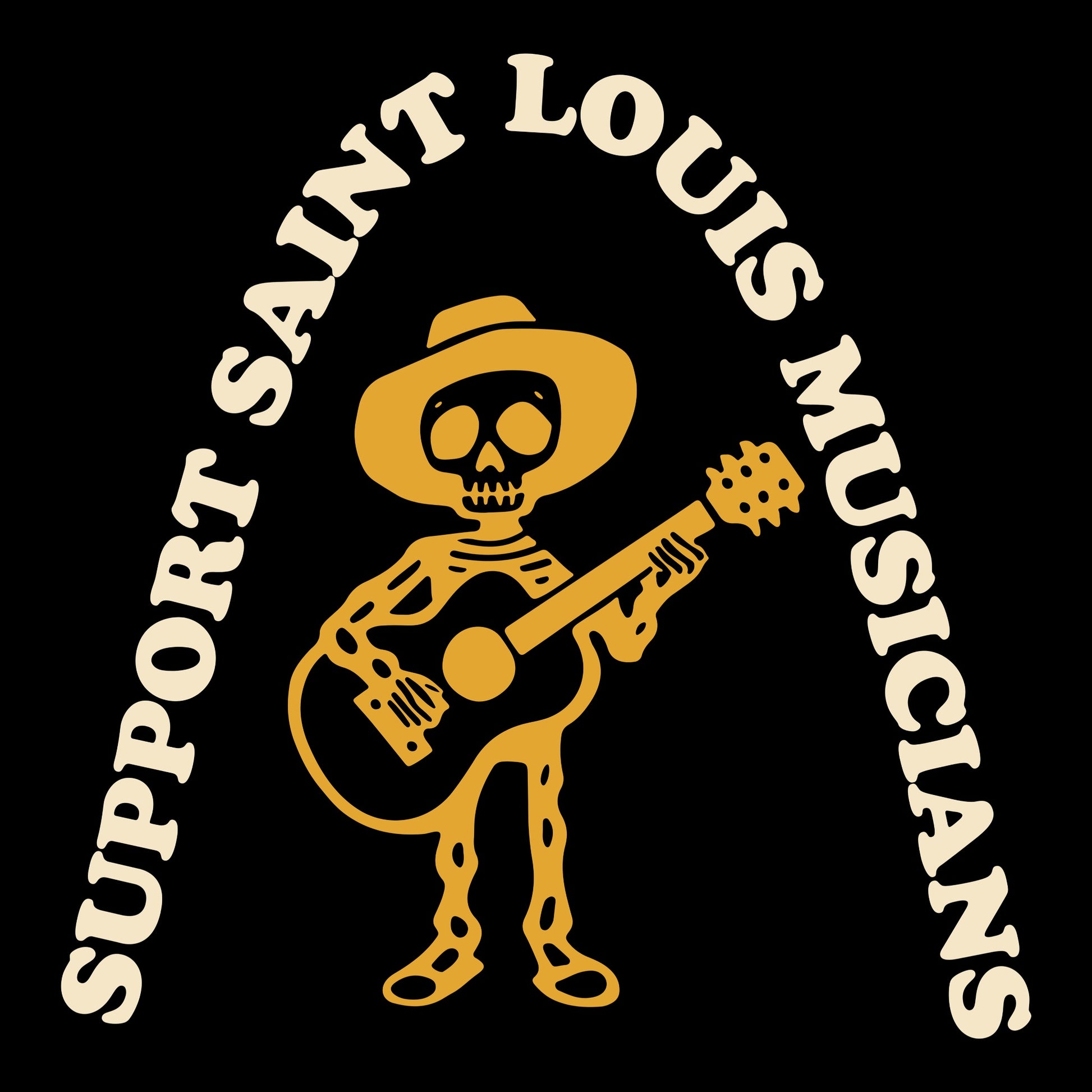 Support Stl Music Tee Design Black