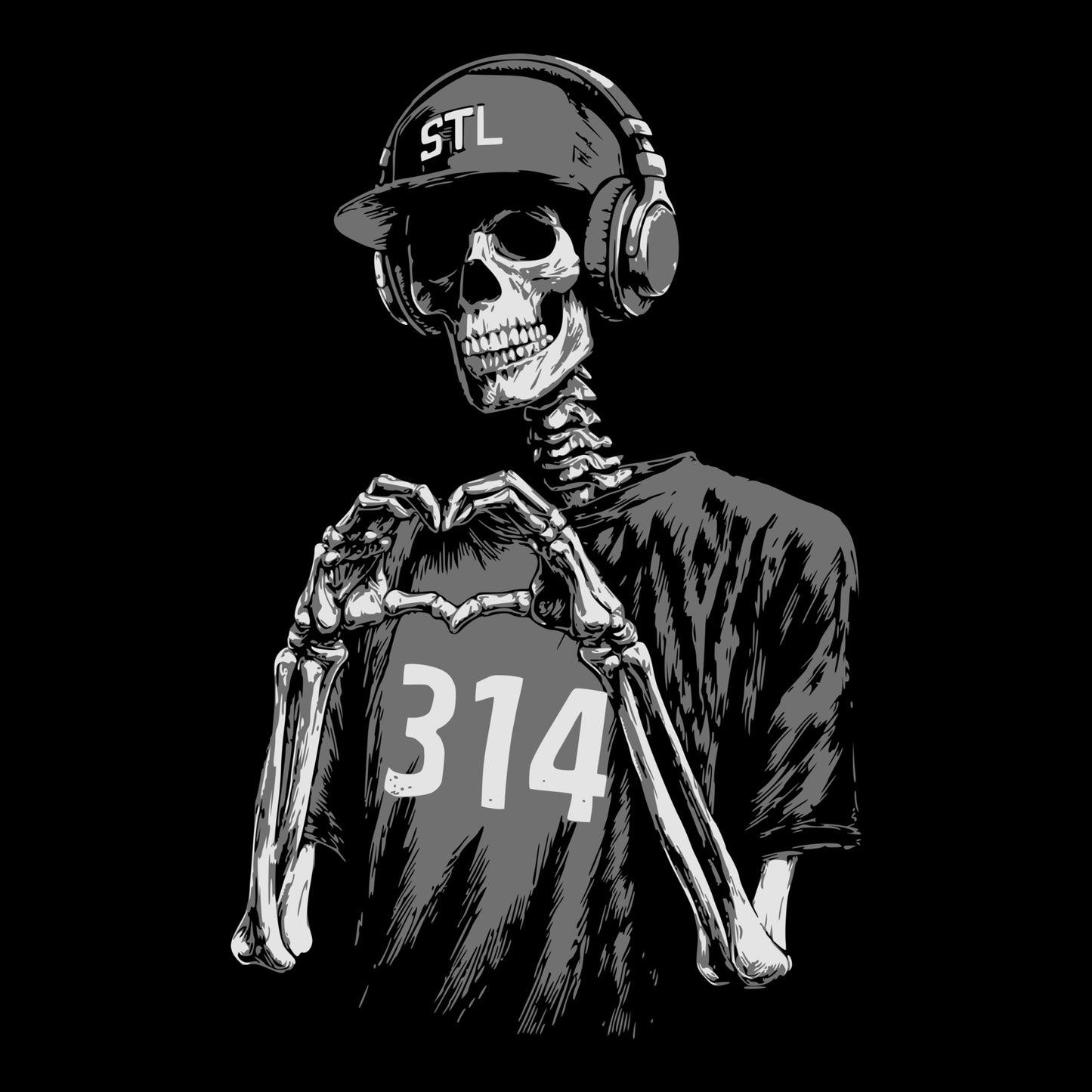 STL Heart Tee Design Black