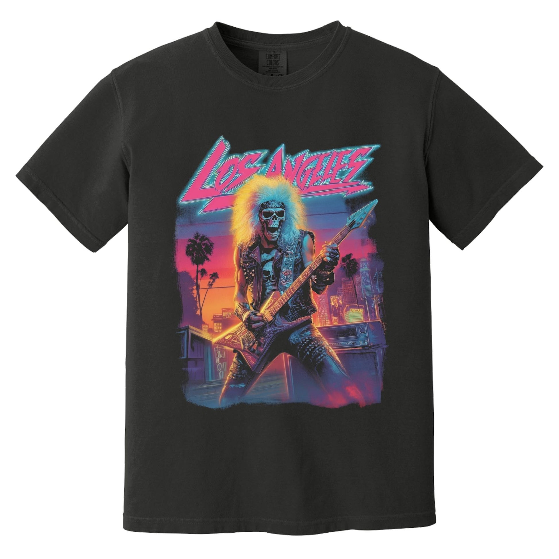 L.A. Glam Rock Skeleton T-Shirt | Comfort Colors® 1717 Black