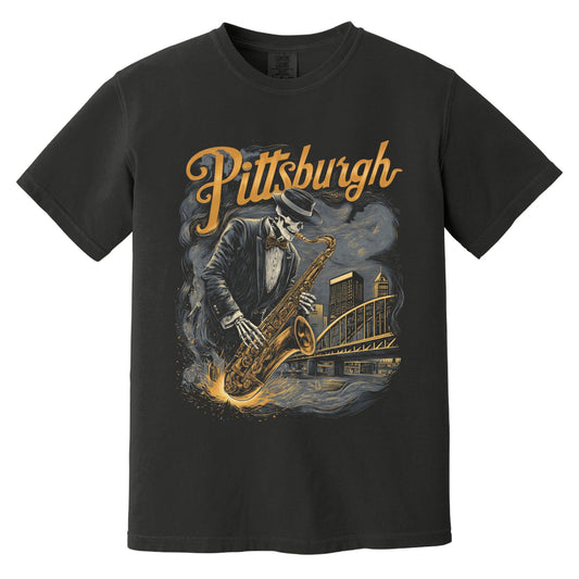 Pittsburgh Sax T-Shirt | Comfort Colors® 1717 Black