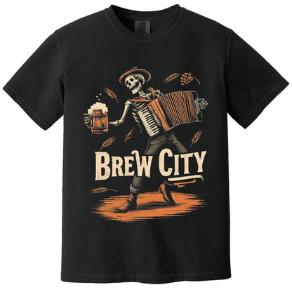 Brew City Accordion T-Shirt | Comfort Colors® 1717 Black