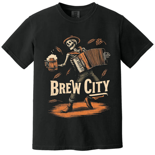 Brew City Accordion T-Shirt | Comfort Colors® 1717 Black