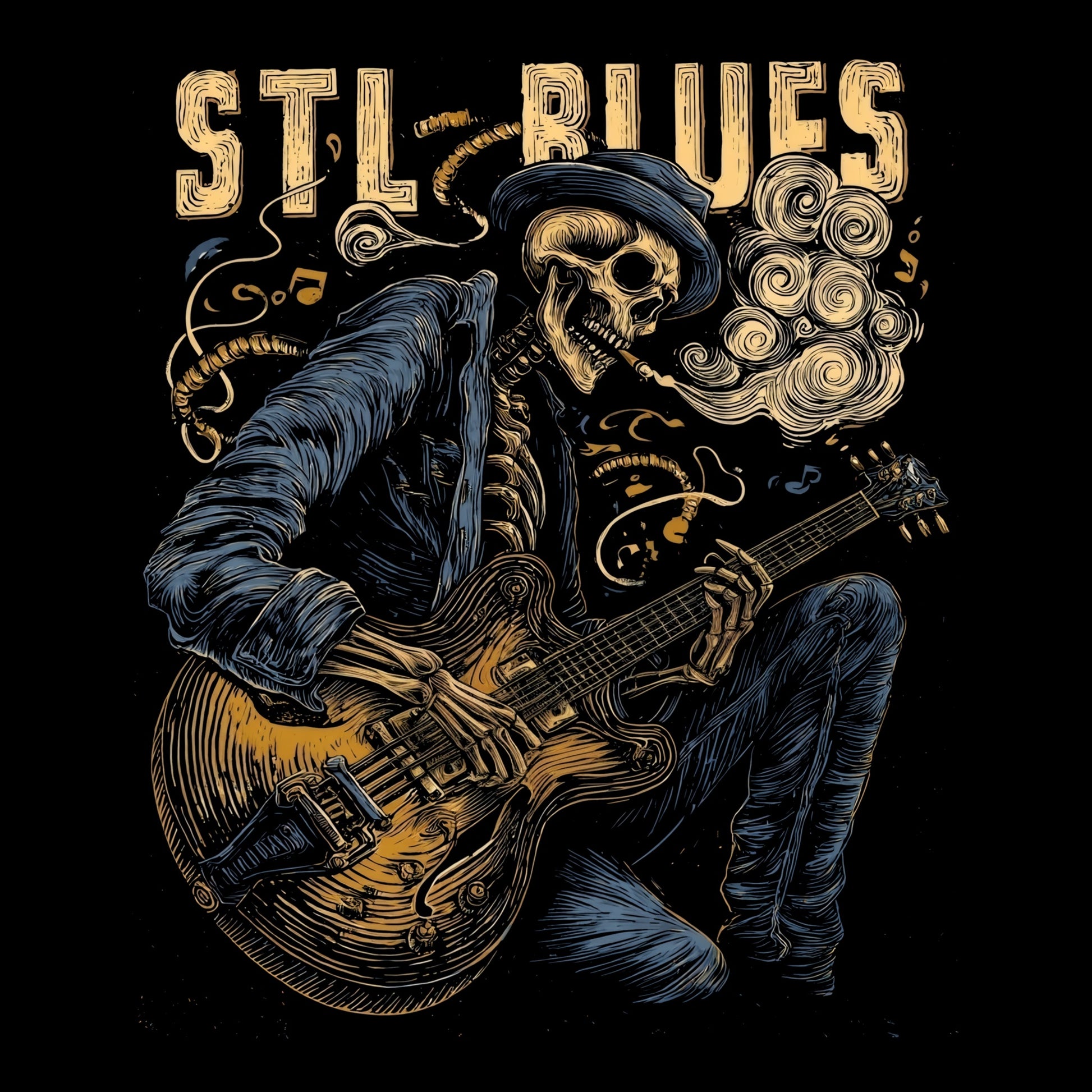 STL Smoke T-Shirt Design Black