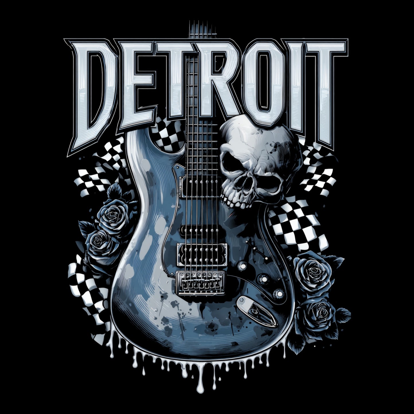 Detroit Vibes T-Shirt Design Black