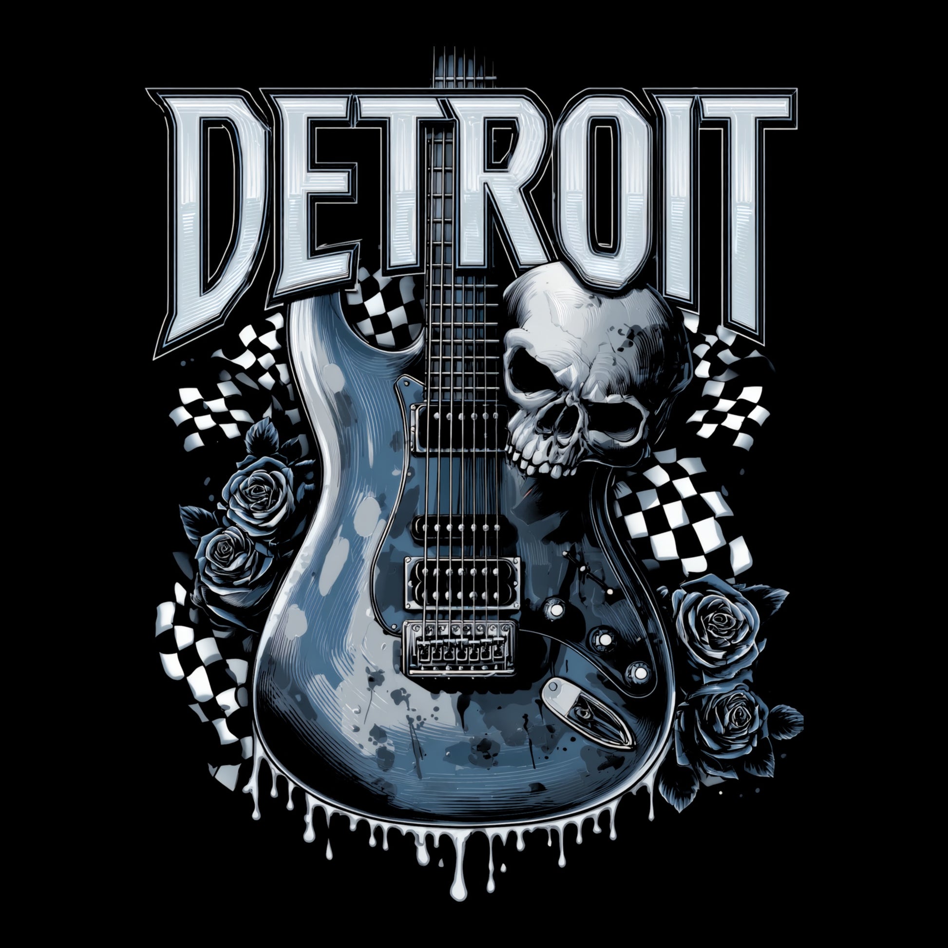 Detroit Vibes T-Shirt Design Black