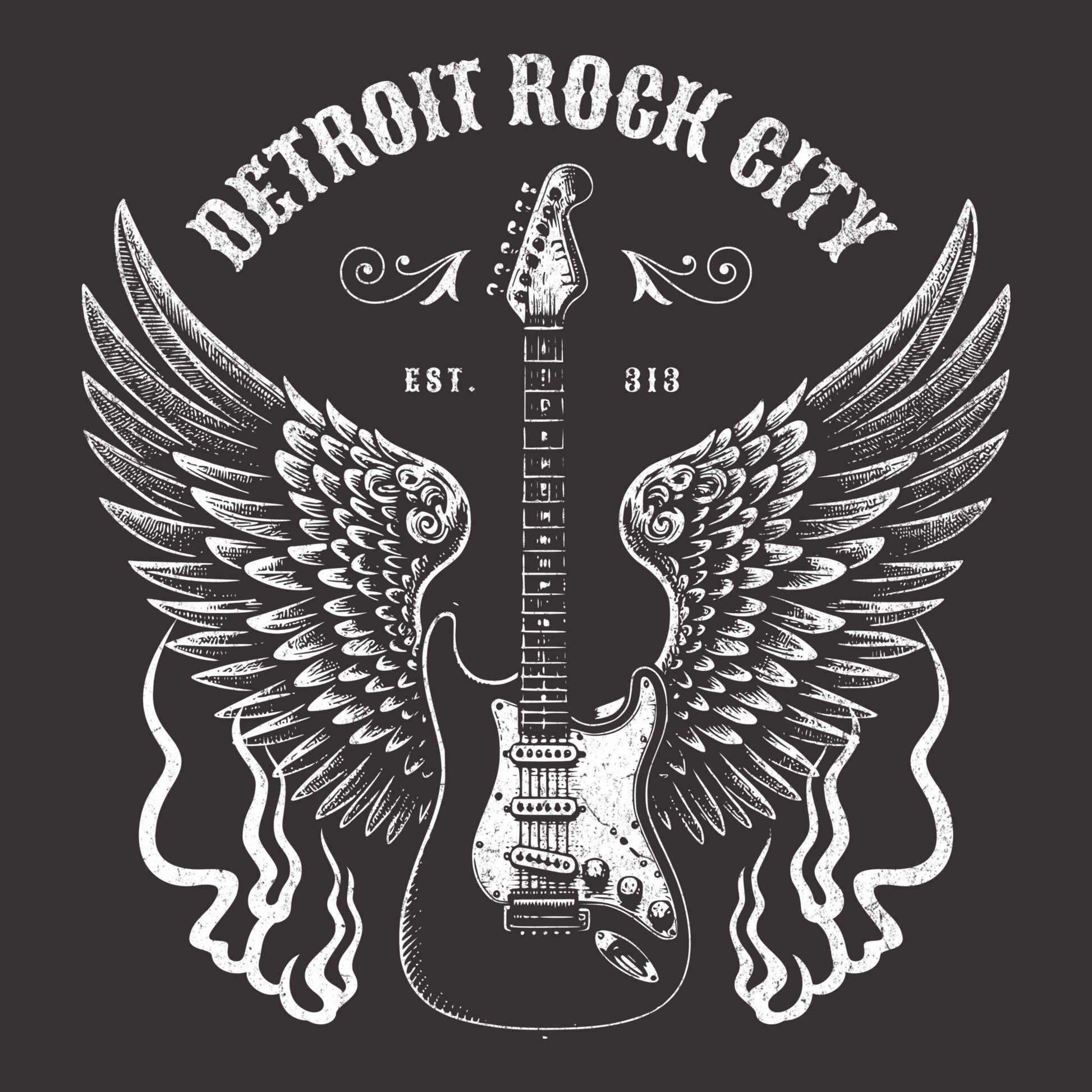 Detroit Wings Tee Design Graphite