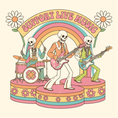 Live Music Tee Design Natural