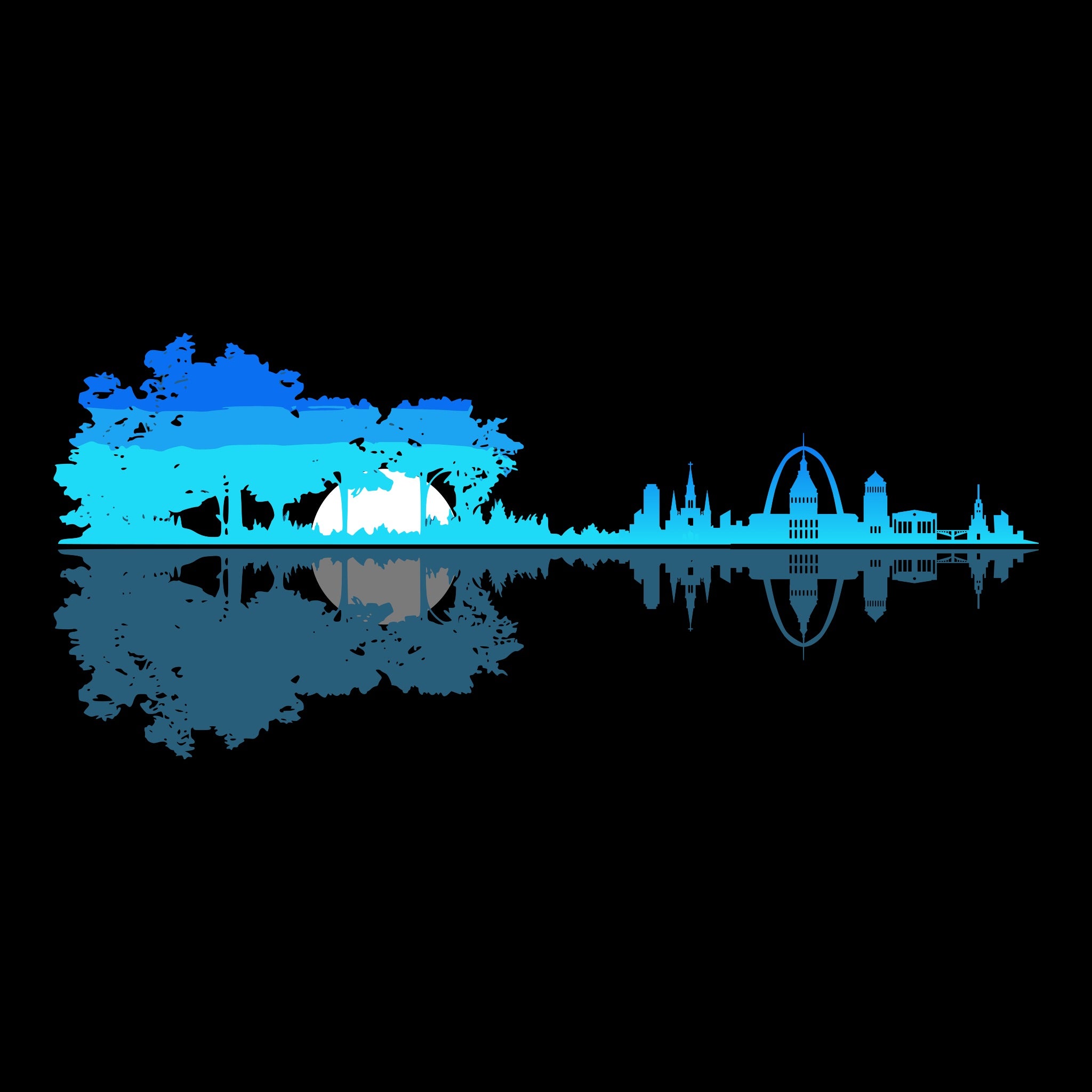 Stl Reflection Tee Design black