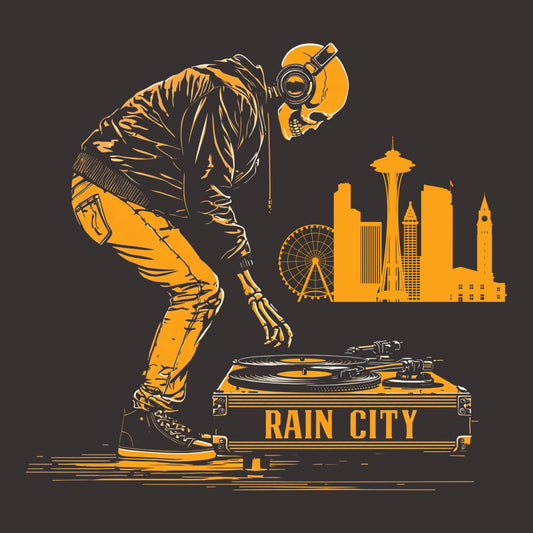 Rain City DJ Tee Design Graphite