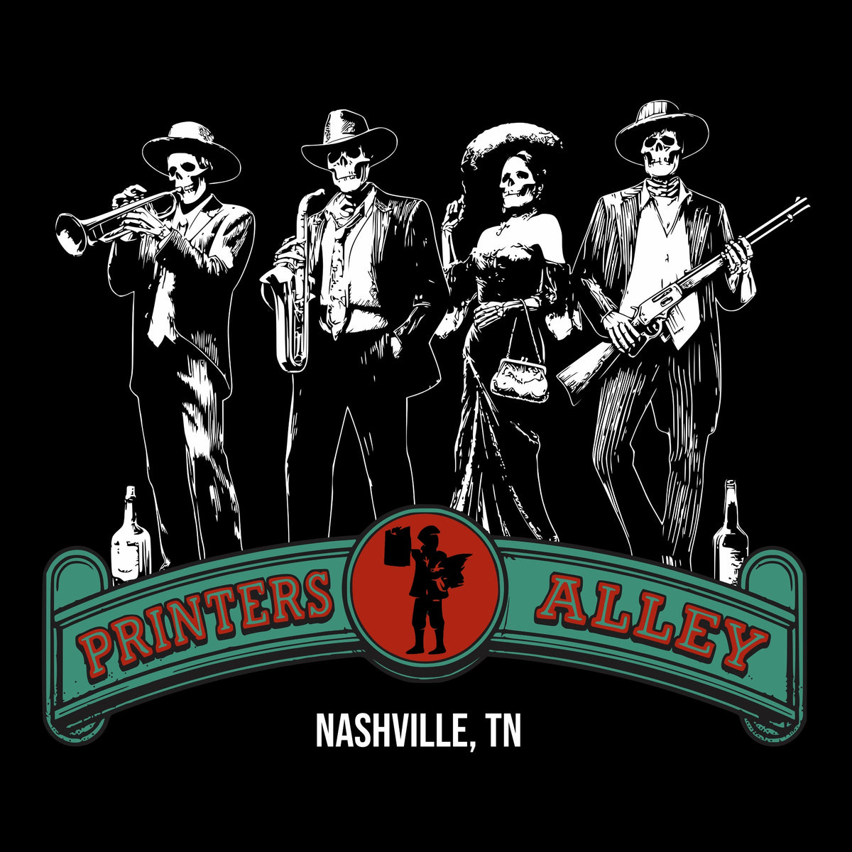 Printer's Alley Tee Design black