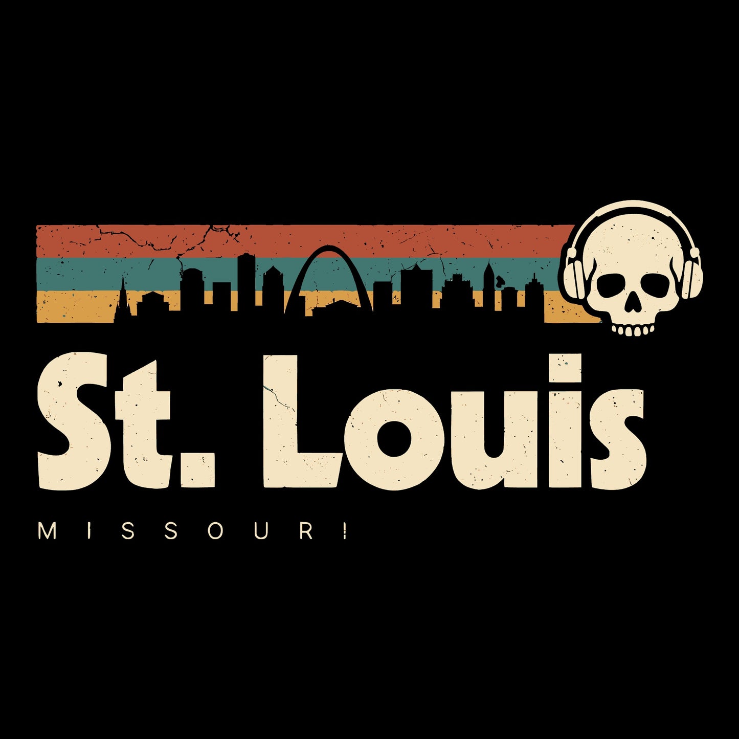 Retro St. Louis Tee Design Black