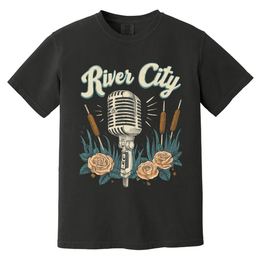 River City Mic T-Shirt | Comfort Colors® 1717 Black