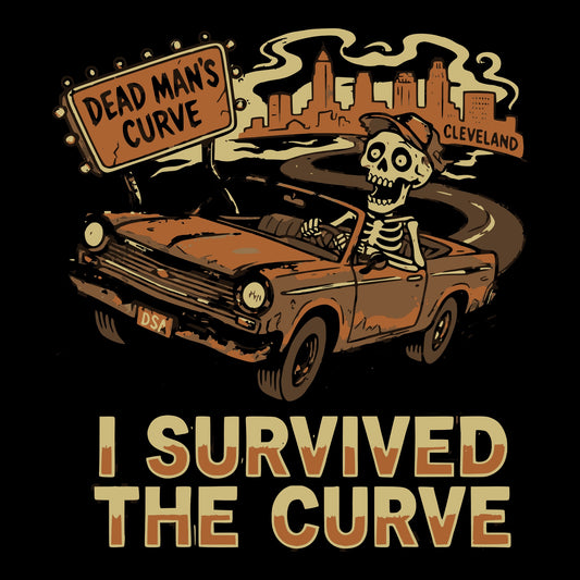 Dead Man's Curve Tee Design Black