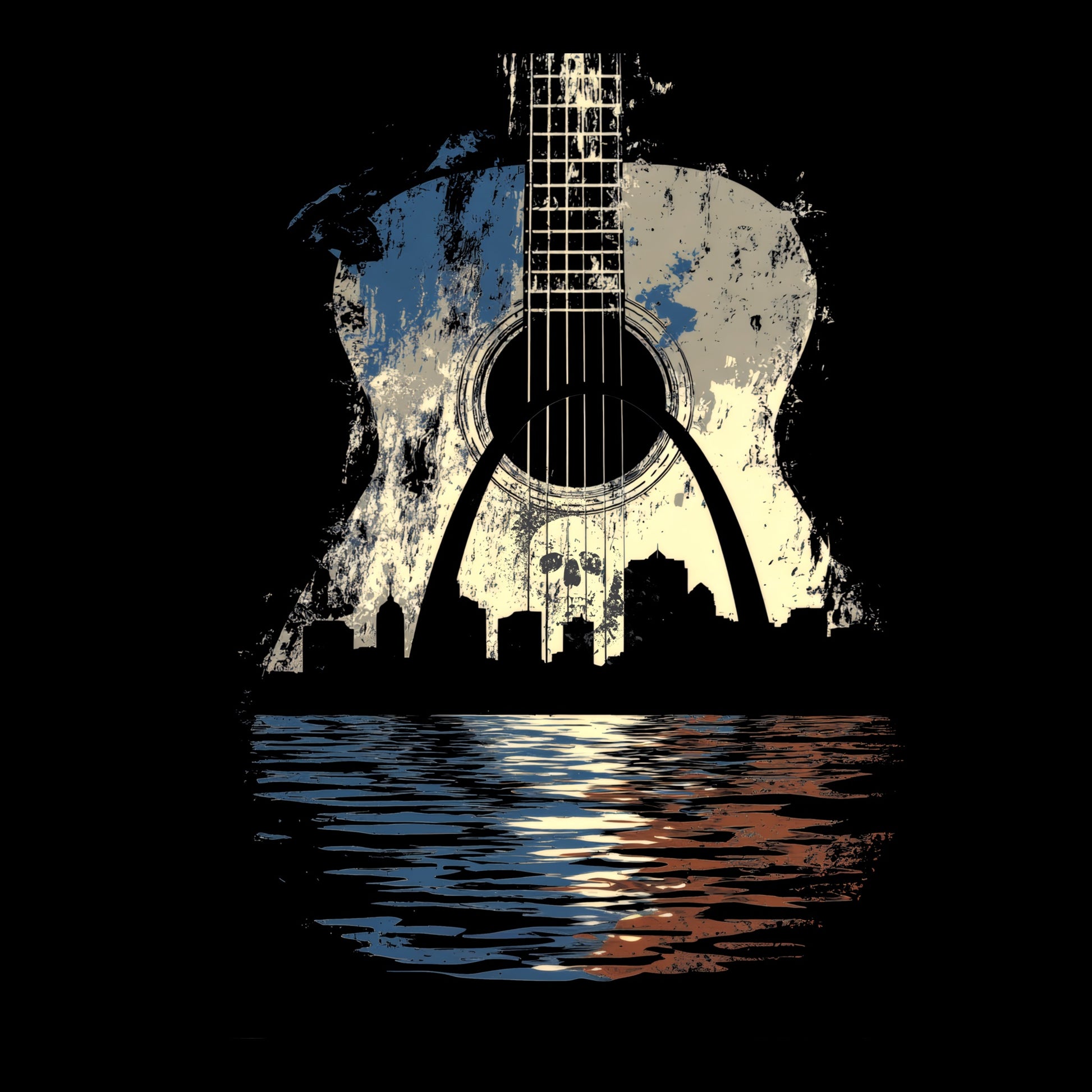 STL Guitar T-Shirt Design Black