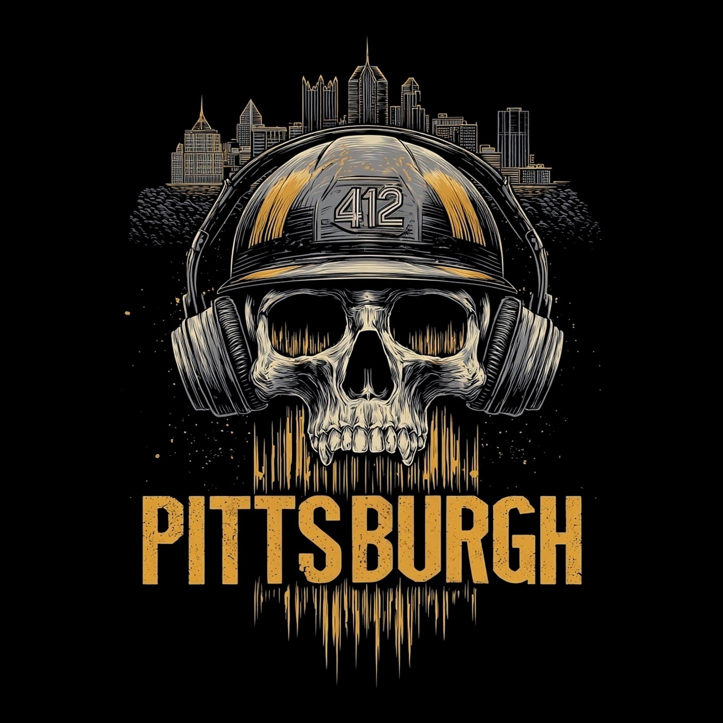 412 Hard Hat Tee Design Black