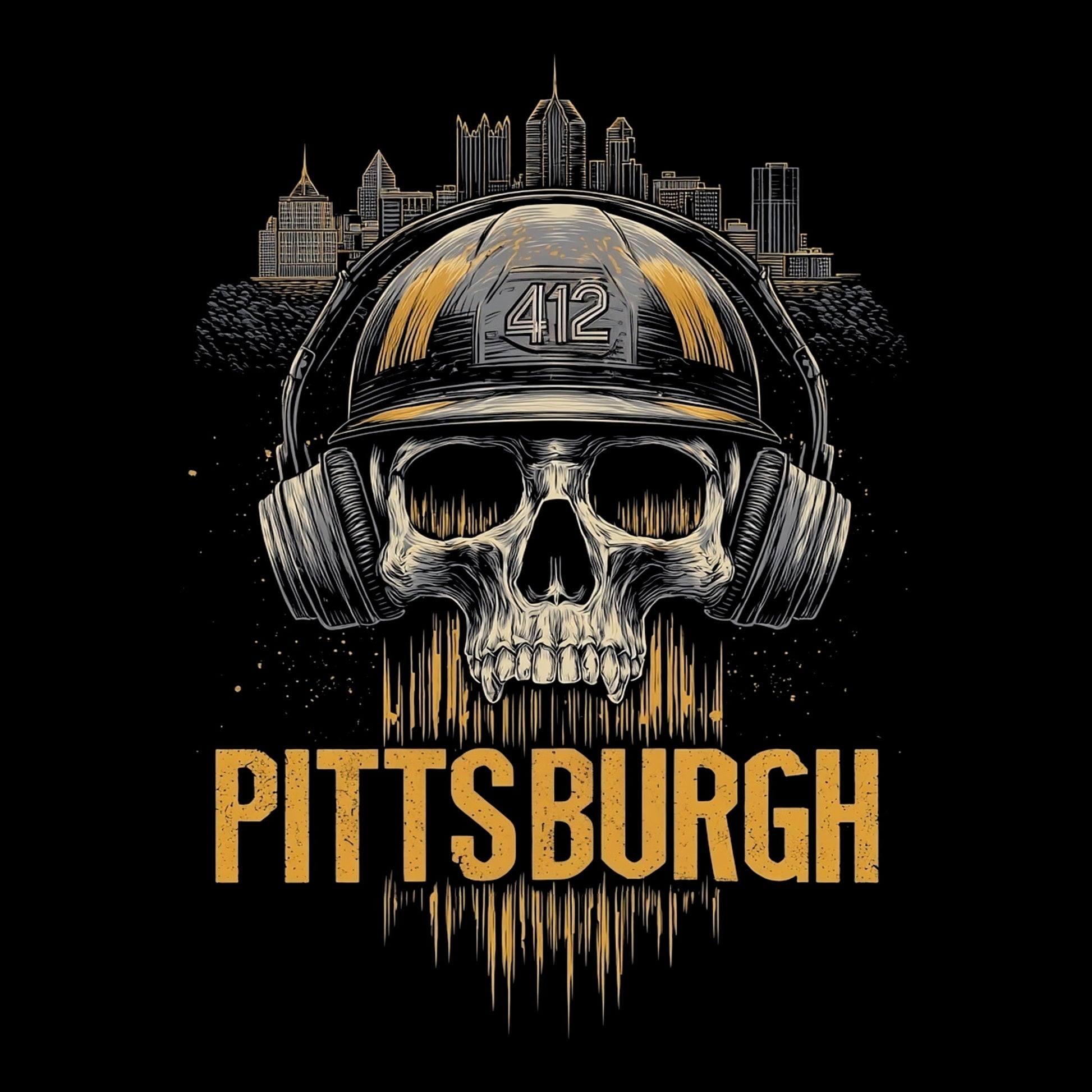 412 Hard Hat Tee Design Black