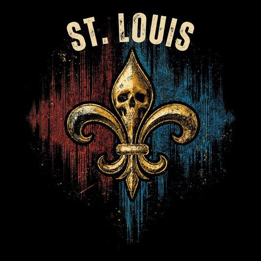 St. Louis Flag Tee Design Black