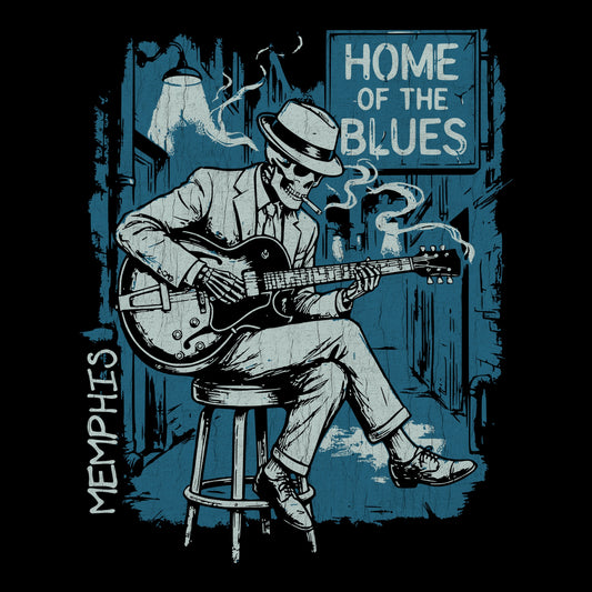 Blues Busker Tee Design Black