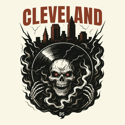 Cleveland Vinyl T-Shirt Design Natural