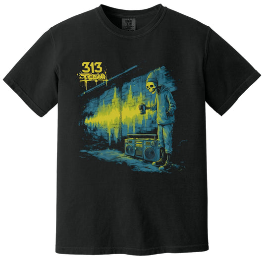 313 Graffiti T-Shirt | Comfort Colors® 1717 Black