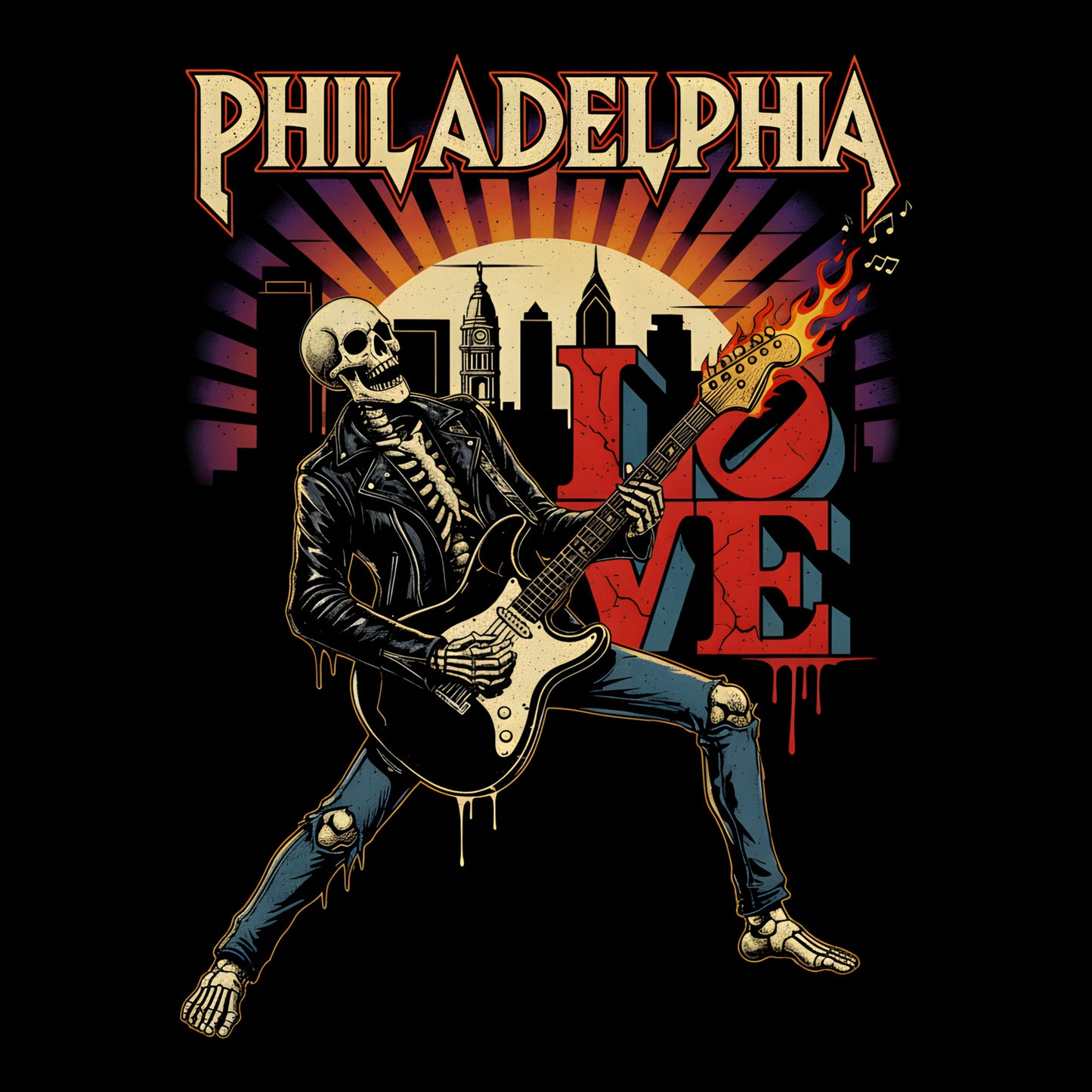 Philly Rocker Tee Design Black