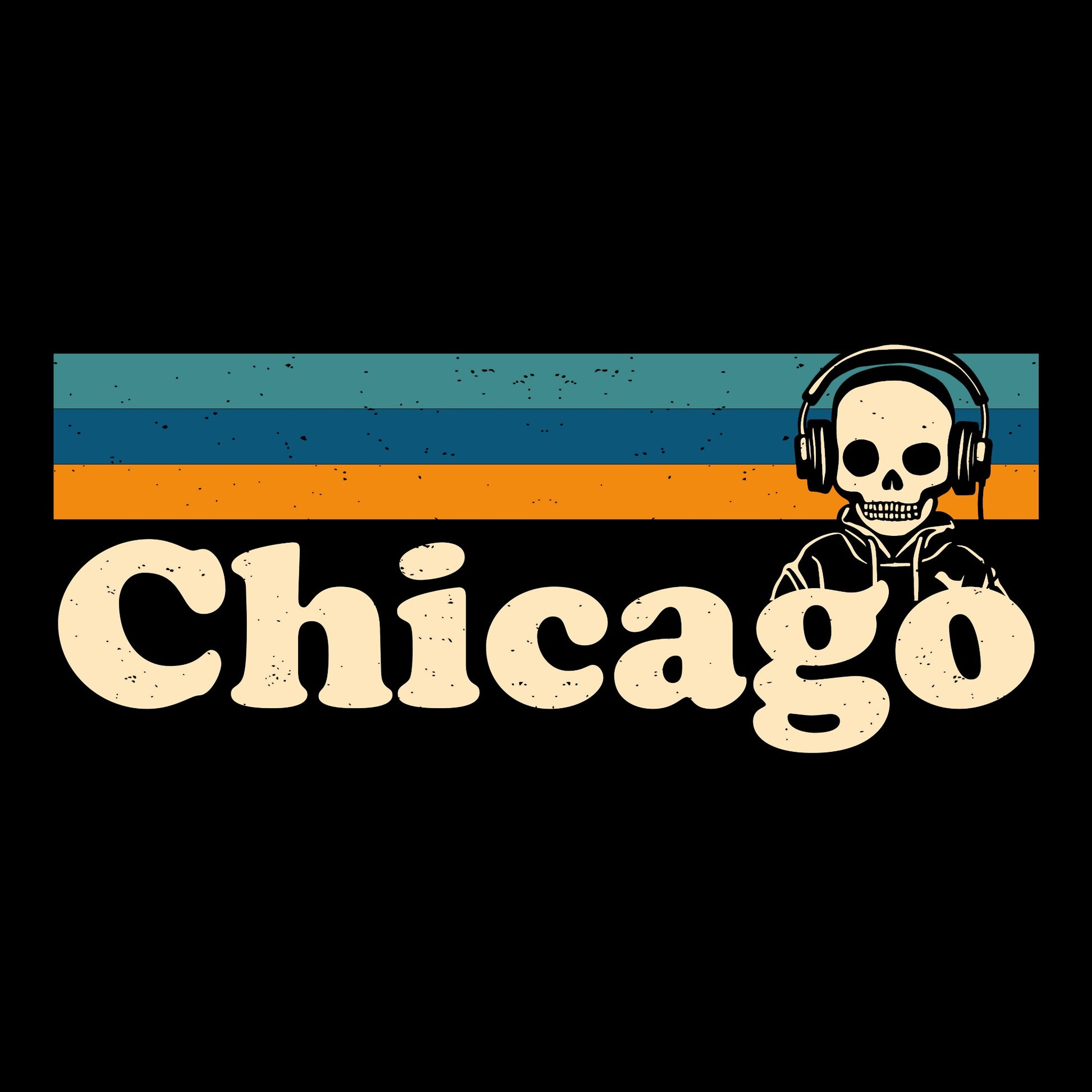 Chicago Stripes Tee Design Black