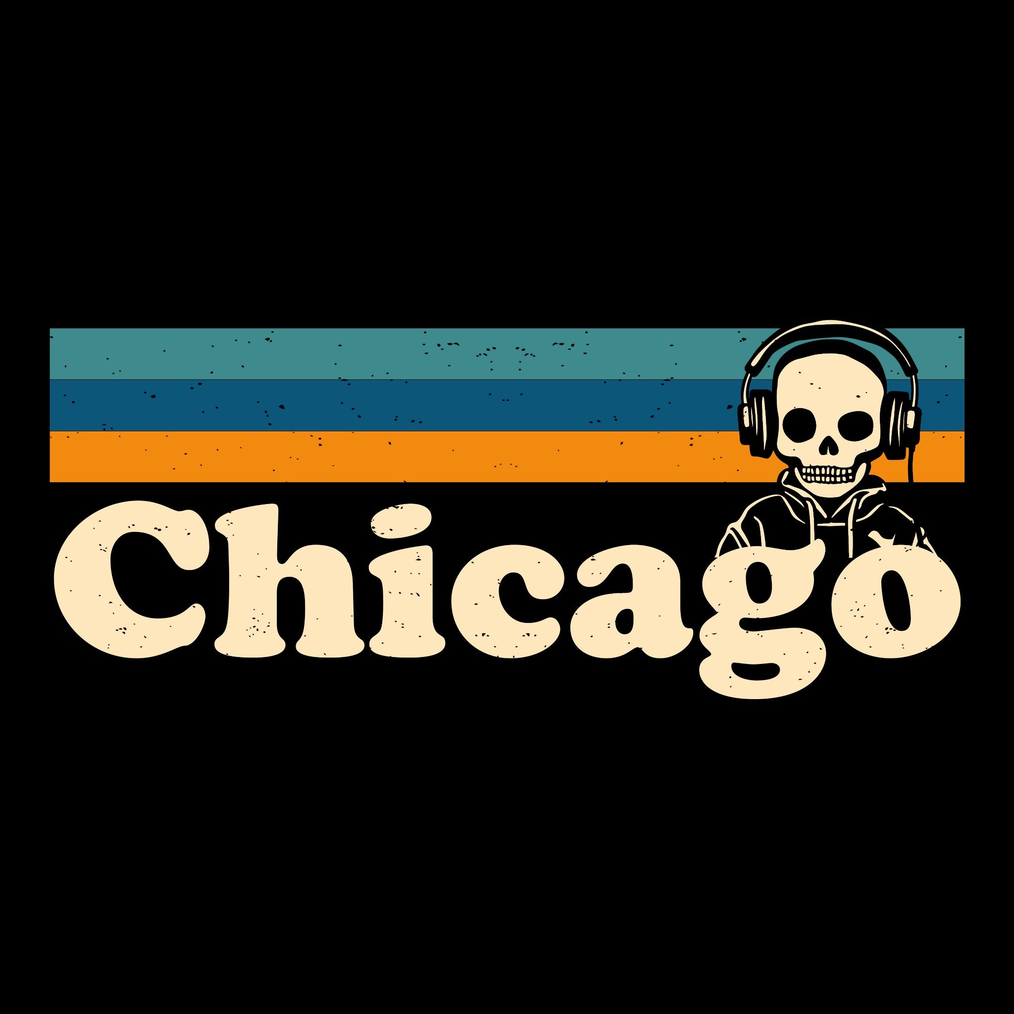 Chicago Stripes Tee Design Black