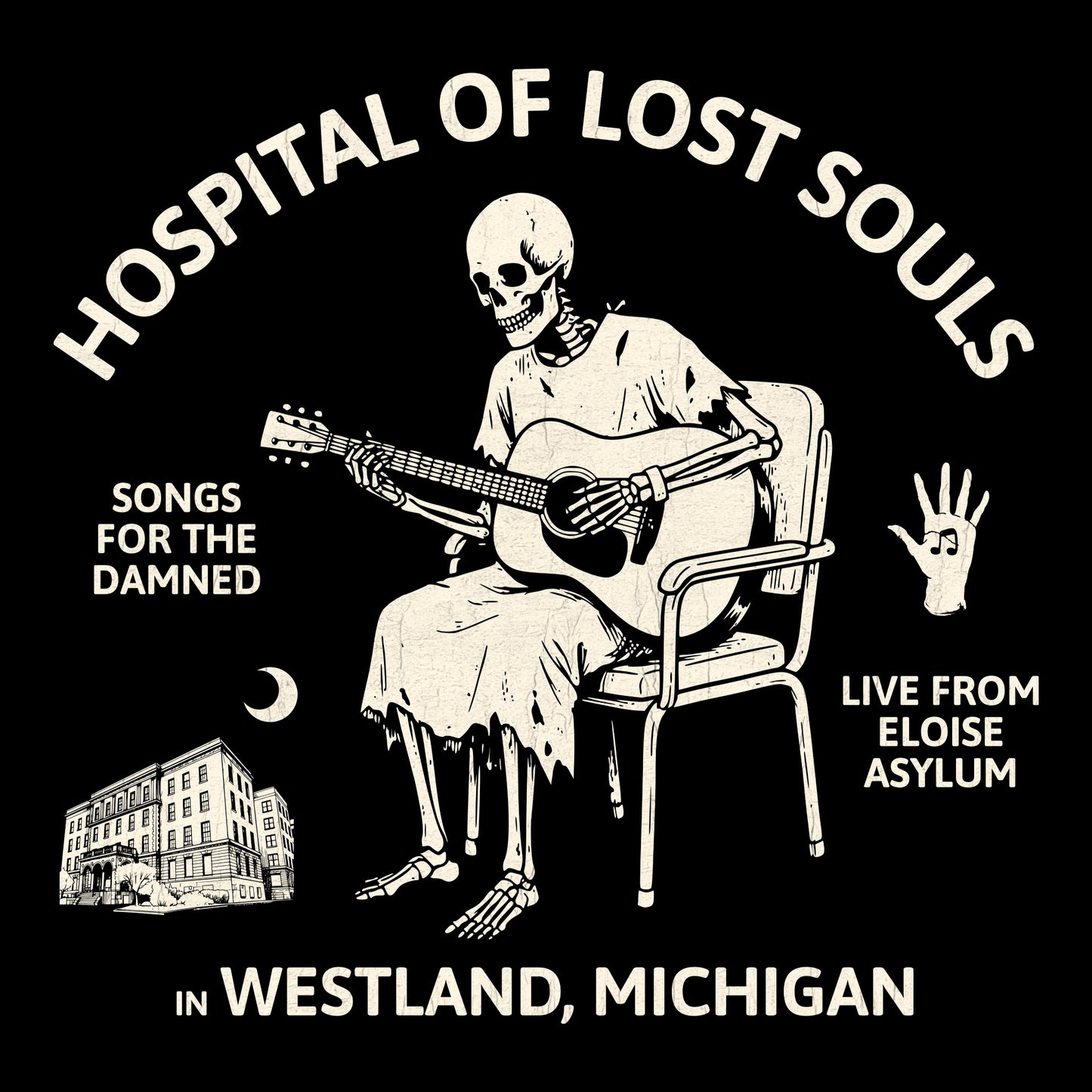 Eloise Asylum Tee Design Black